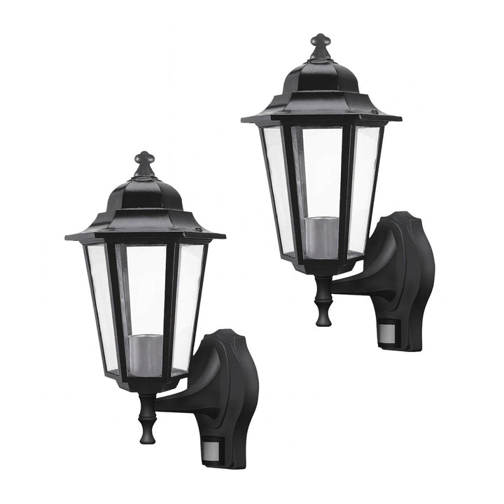 Rabalux zidna svjetiljka, vanjska, senzor pokreta, IP43, E27, max 60W, crna, Velence, 2 komada