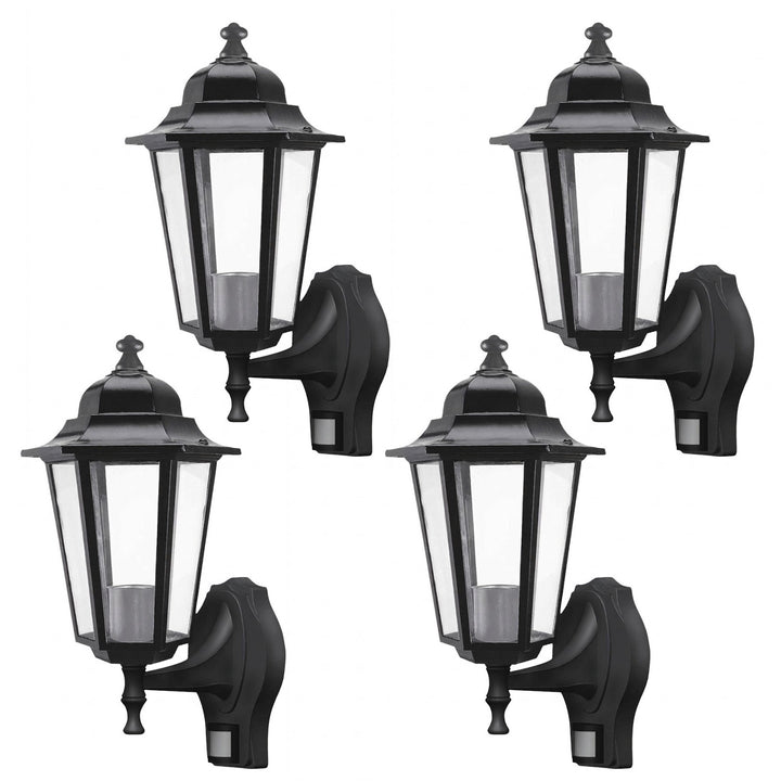 Rabalux zidna svjetiljka, vanjska, senzor pokreta, IP43, E27, max 60W, crna, Velence, 4 komada