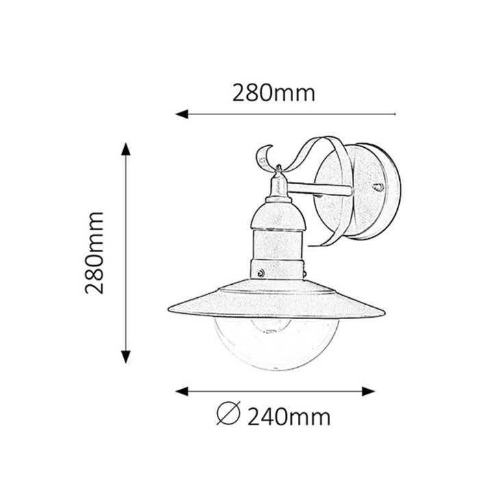 Rabalux zidna svjetiljka, za vanjsku upotrebu, IP44, E27, max 60W, zelena, Oslo, 4 komada