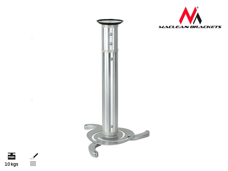 Srebrni stropni nosač za projektore od 80 mm do 980 mm Maclean MC-517