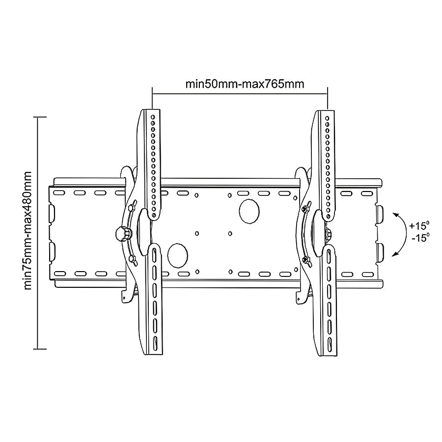 Maclean TV nosač, 37-100", 75 kg, crni, MC-521 B