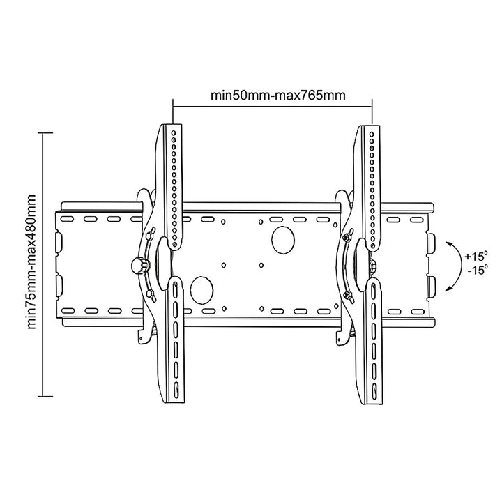 Maclean TV nosač, 37-100", 75 kg, crni, MC-521 B