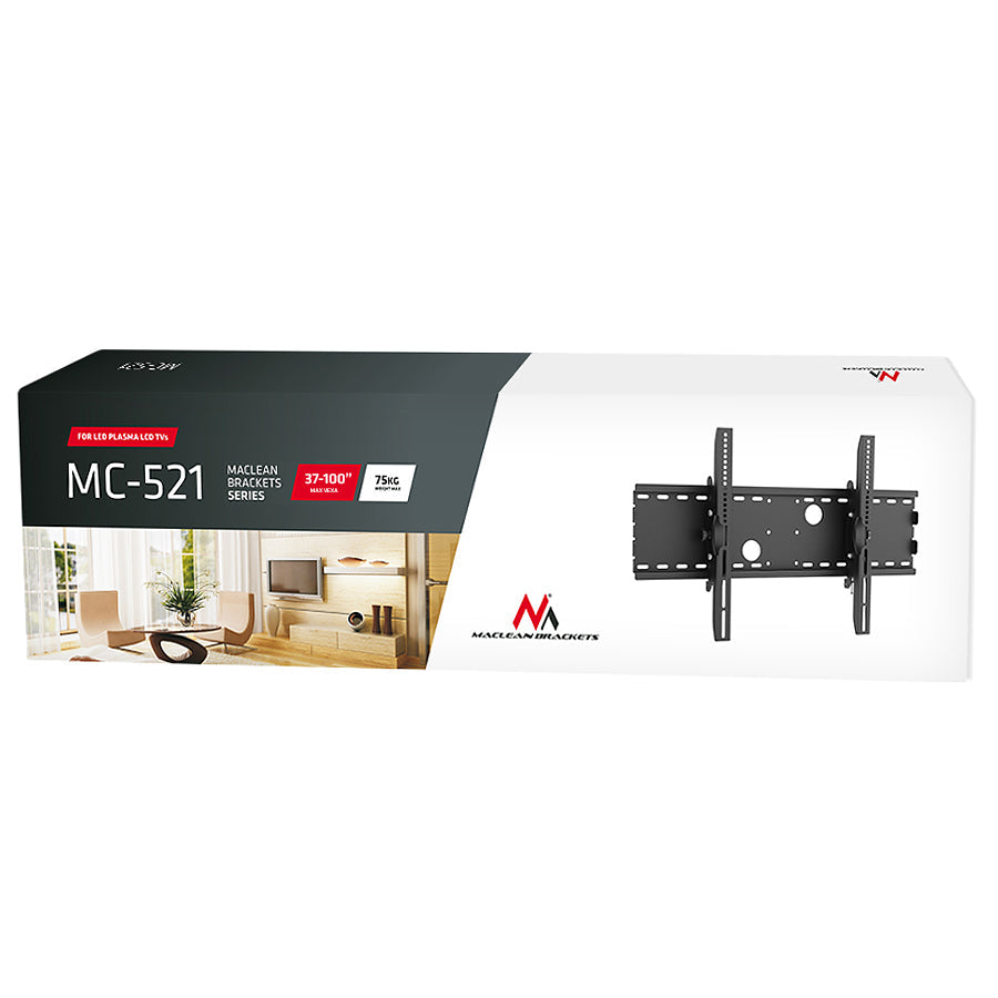 Maclean TV nosač, 37-100", 75 kg, crni, MC-521 B