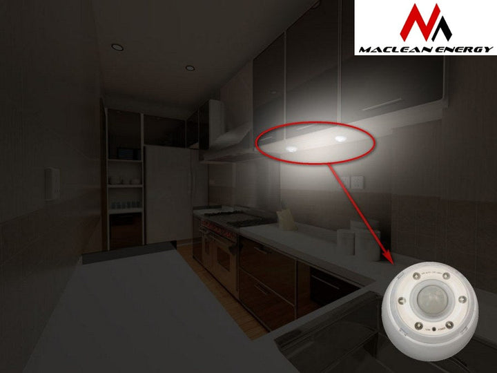 Lampă LED cu senzor de mișcare, magnet, suport, cârlig, timp de iluminare 20s 60s 90s 4xAAA Maclean Energy MCE02