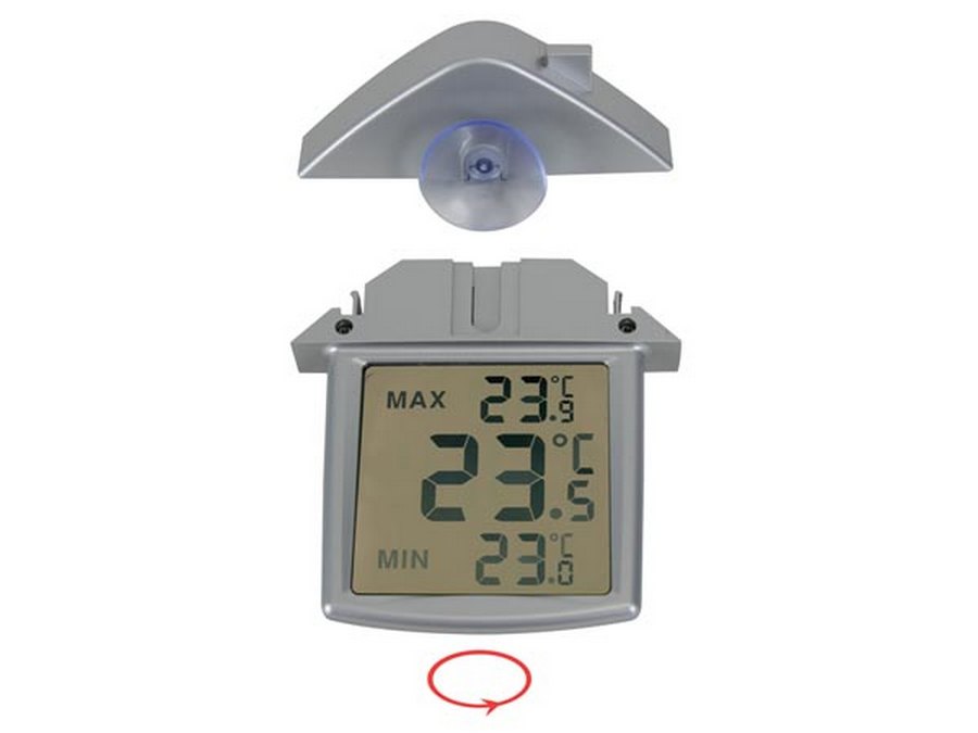 Perel digitalni termometar, za unutarnju/vanjsku upotrebu, prozirni LCD zaslon, WC216