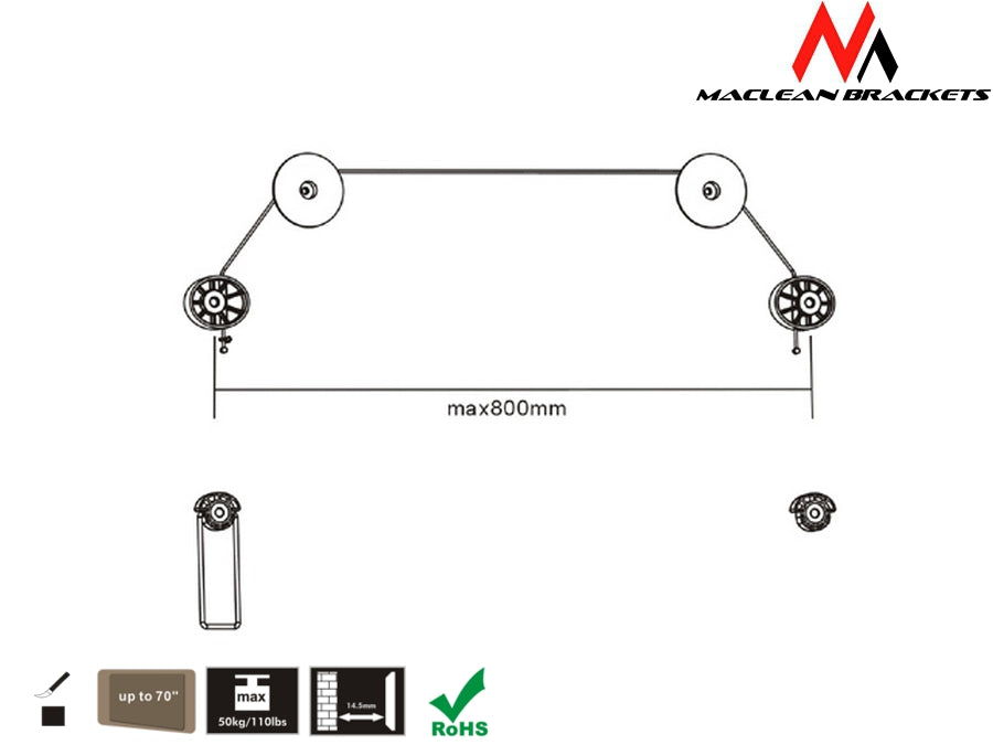 Maclean zidni nosač za LED TV, 37-75", MC-557