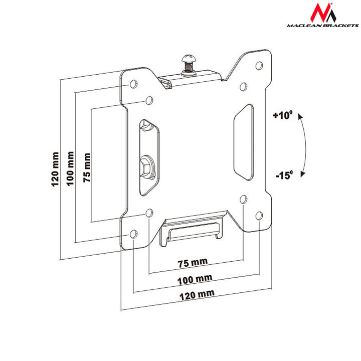 Maclean TV nosač, max. VESA 100x100, 13-27", 20 kg, crni, MC-596