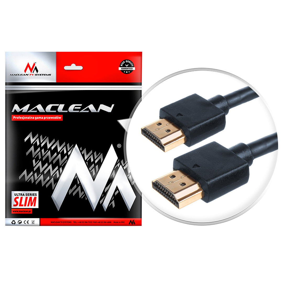 Cablu HDMI Maclean MCTV-700 1.4 Slim FullHD 4K Full HD