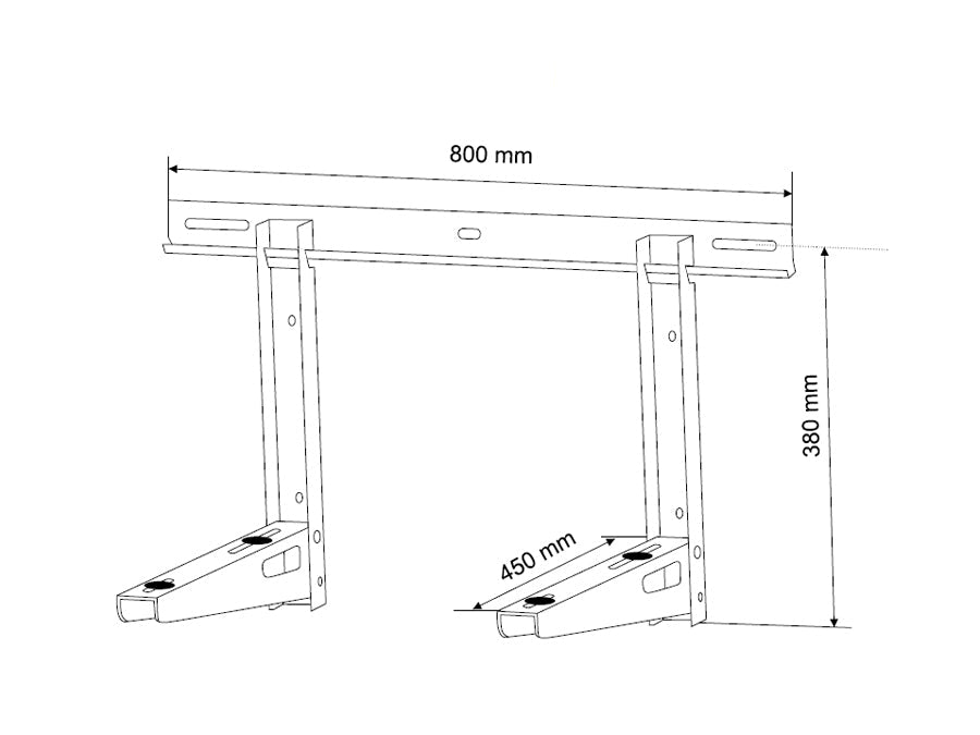 Sklopivi nosač za klima-uređaj, set od 450 mm. Maksimalno opterećenje do 100 kg.