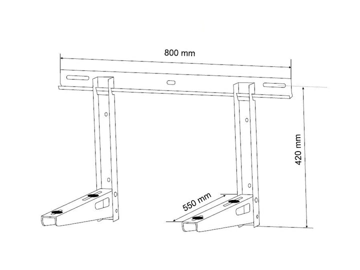 Nosilj za klima uređaj/toplinsku pumpu Maclean, duljina ramena 550 mm, pocinčani čelik, do 200 kg, MC-623