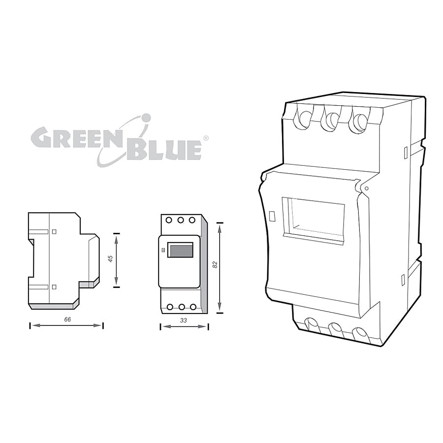 Timer prekidač - GreenBlue GB104 digitalni tajmer za DIN-šinu, 16 programa, max. 240 programa