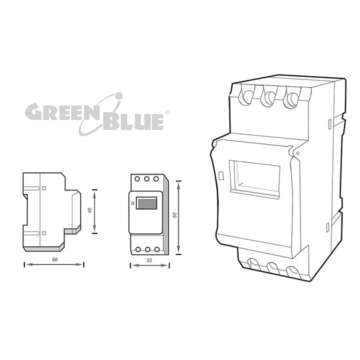 Timer prekidač - GreenBlue GB104 digitalni tajmer za DIN-šinu, 16 programa, max. 240 programa