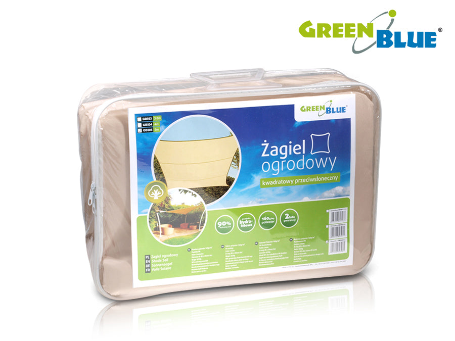 Sjenilo za vrt, UV-otporni poliester, 5 m², GreenBlue GB505, krema