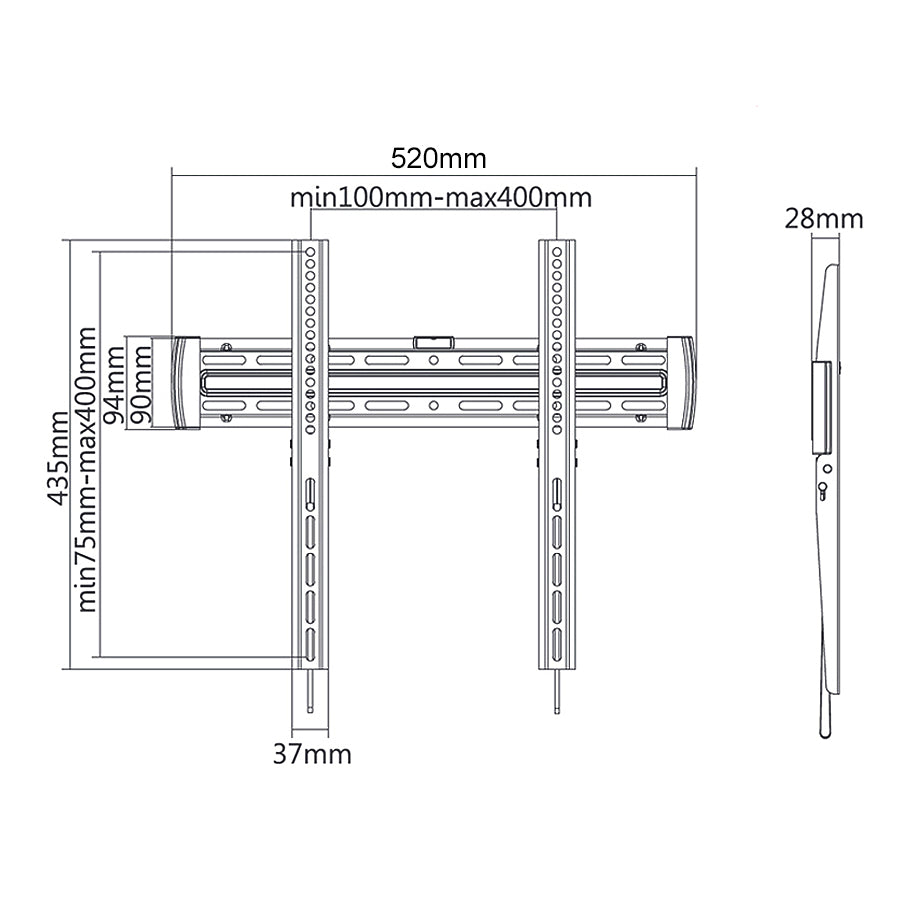 Nosač za LED, LCD i PLASMA televizore od 32" do 55" i do 30 kg Maclean Brackets MC-643