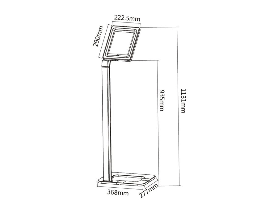 Maclean stalak/držač za oglašavanje tableta, podni s bravom, univerzalni, 9,7"-10,1", MC-645