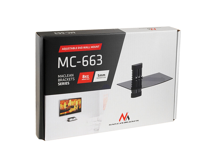 Maclean držač za DVD policu, jednostruki, 8 kg, MC-663