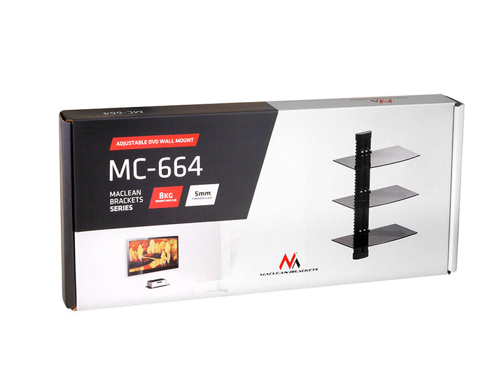 Maclean MC-664 držač za police za tri DVD-a, 8 kg, podesiv
