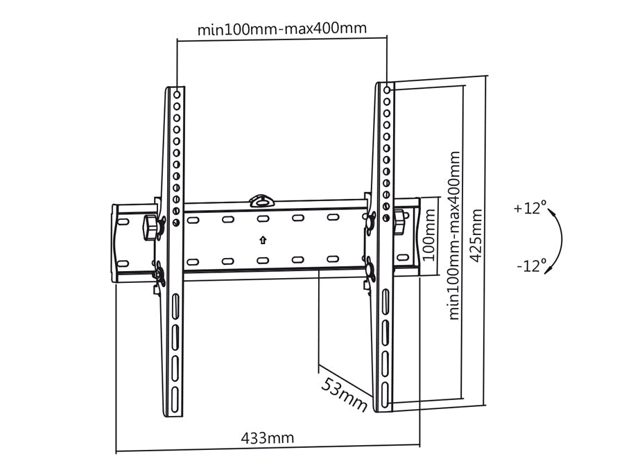 Maclean TV nosač, max. VESA 400x400, 32-75", do 40 kg, crni, MC-665