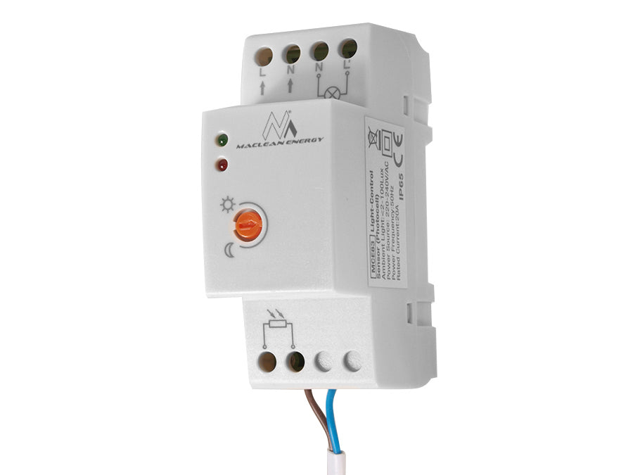 Maclean sumračni prekidač, za DIN-šinu, s vanjskom sondom, 220-240 V/AC, 50 Hz, 20 A, MCE83