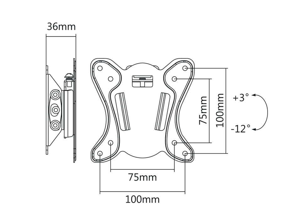 Maclean TV nosač, max. VESA 100x100, 13-27", 25 kg, MC-715