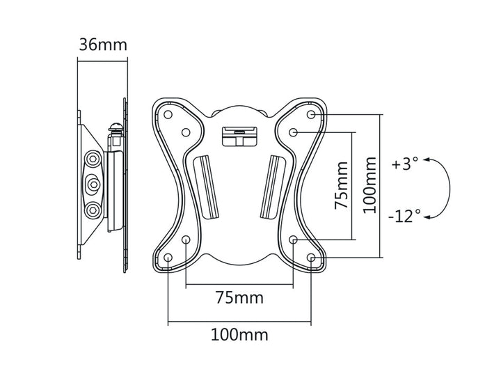 Maclean TV nosač, max. VESA 100x100, 13-27", 25 kg, MC-715