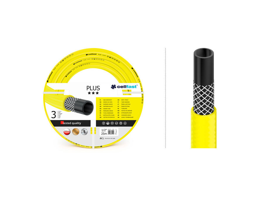 Izdržljiva 3-slojna vrtna crijeva Cellfast Plus, 1/2" (12,7 mm), 50 m