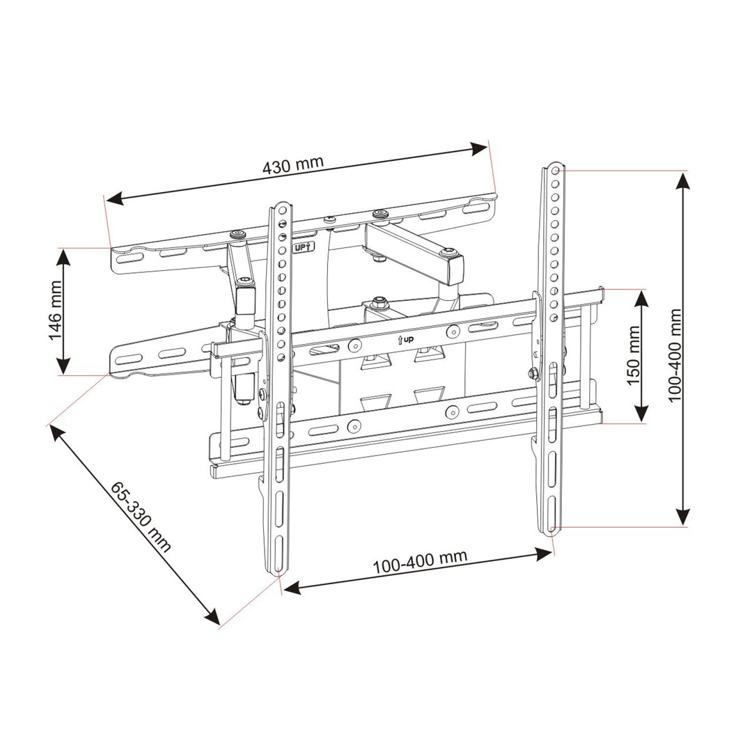 Montaža za LCD/LED TV 23-60" 45 kg ADUX150 ART vertikalno i horizontalno podešavanje