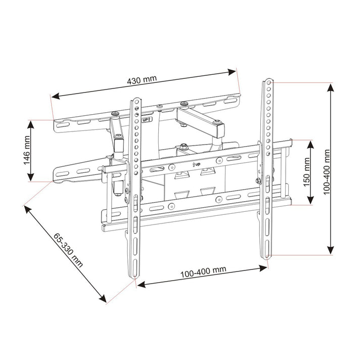 Montaža za LCD/LED TV 23-60" 45 kg ADUX150 ART vertikalno i horizontalno podešavanje
