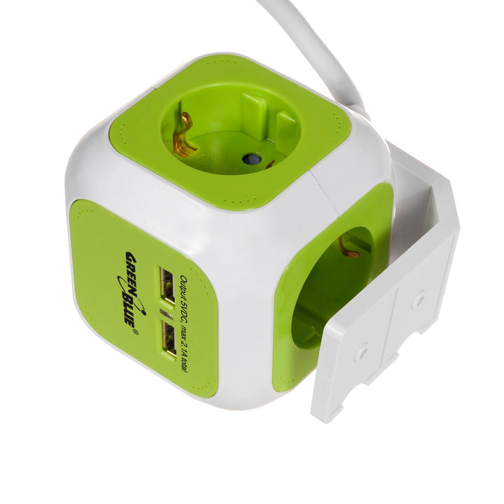 MagicCube četverostruka električna utičnica GreenBlue, 2 USB priključka, 1,4 m, GB118