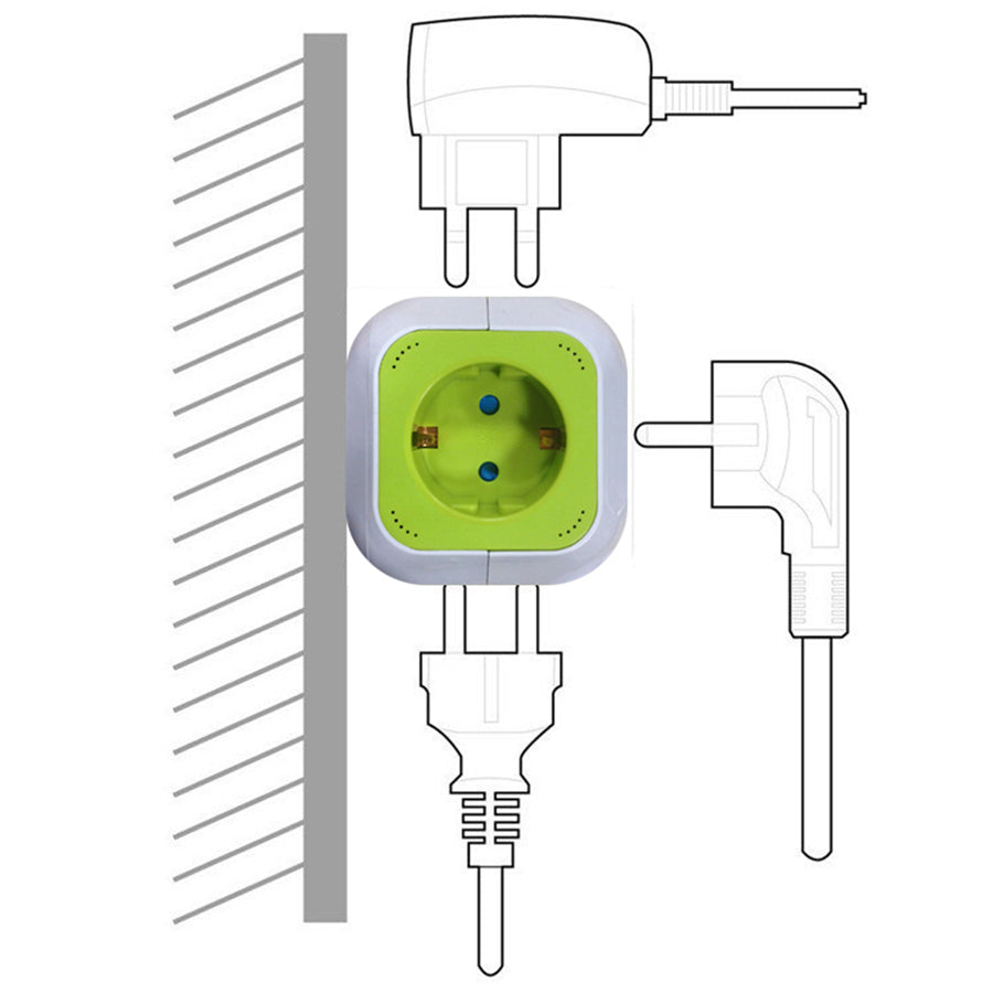 MagicCube četverostruka električna utičnica GreenBlue, 2 USB priključka, 1,4 m, GB118