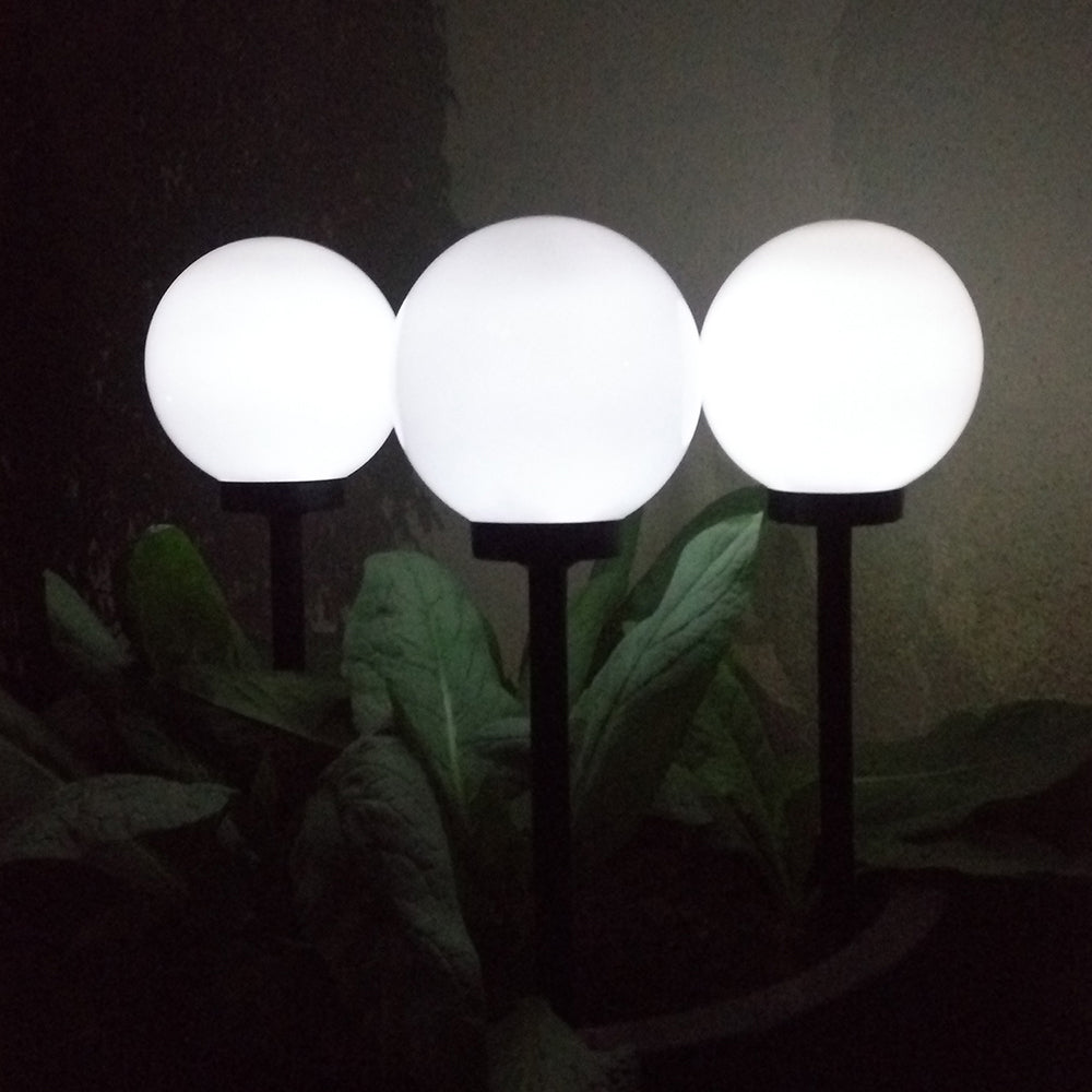 GreenBlue samostojeća vrtna svjetiljka na solarni pogon, sfera 15x15x48 cm, bijela LED, GB121