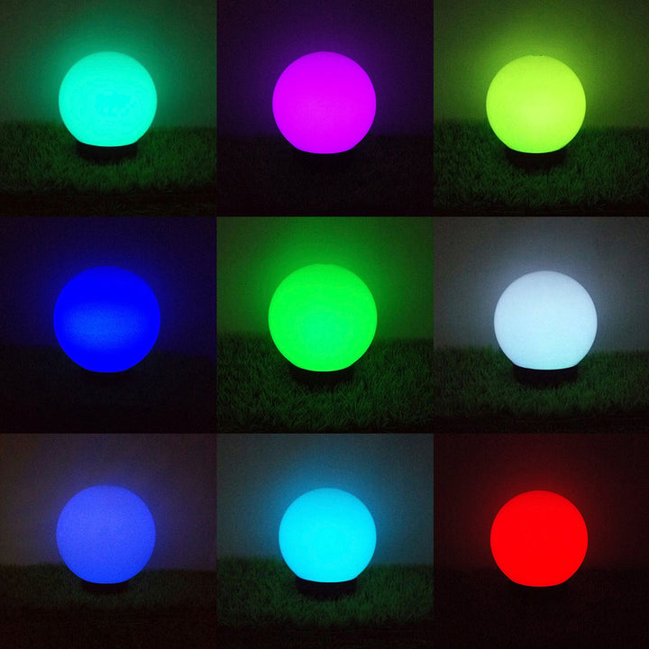 GreenBlue samostojeća solarna vrtna lampa, kugla, 15x15x48 cm, šarene RGB LED diode, GB122