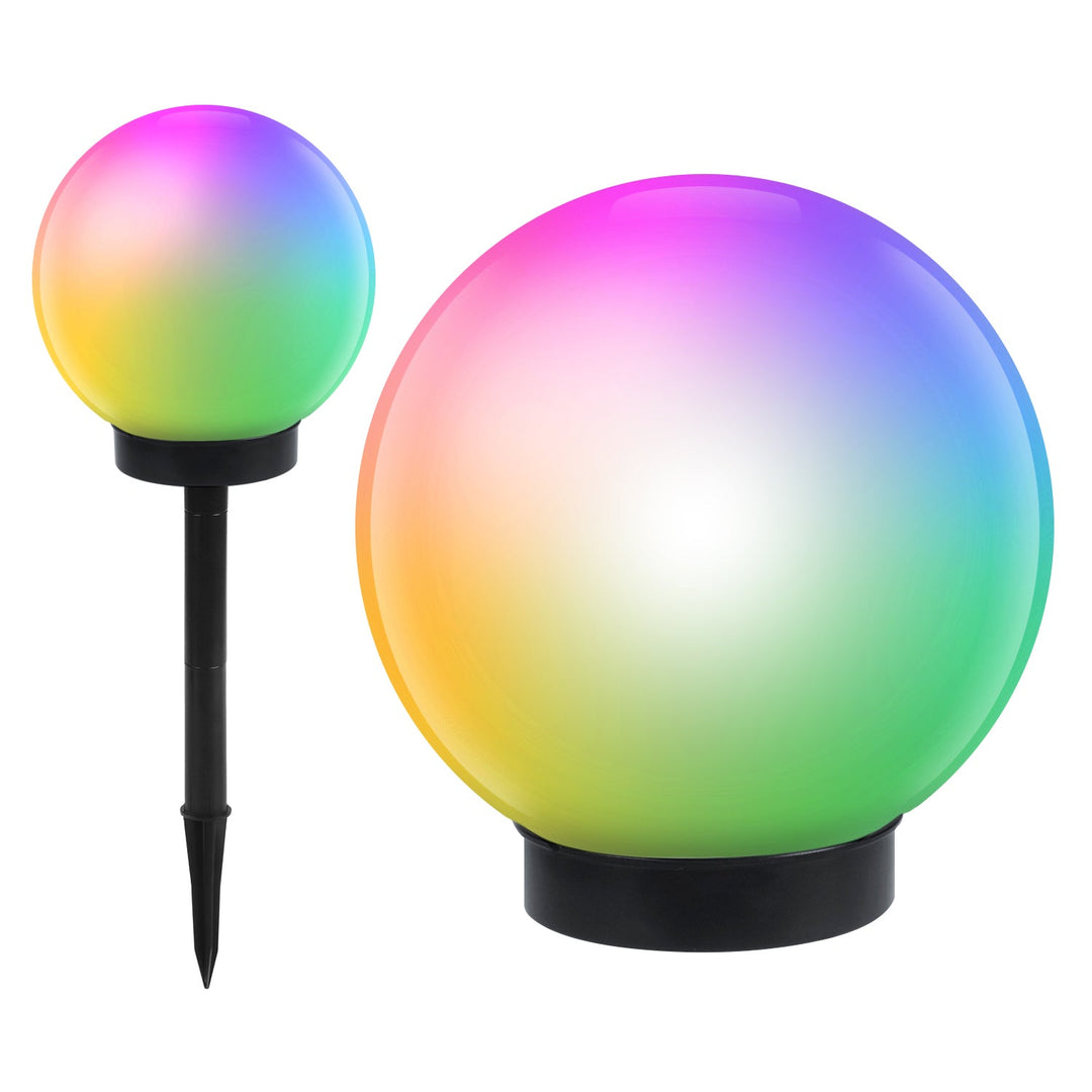 GreenBlue samostojeća solarna vrtna svjetiljka, kugla, 20x20x53 cm, šarene RGB LED diode, GB124