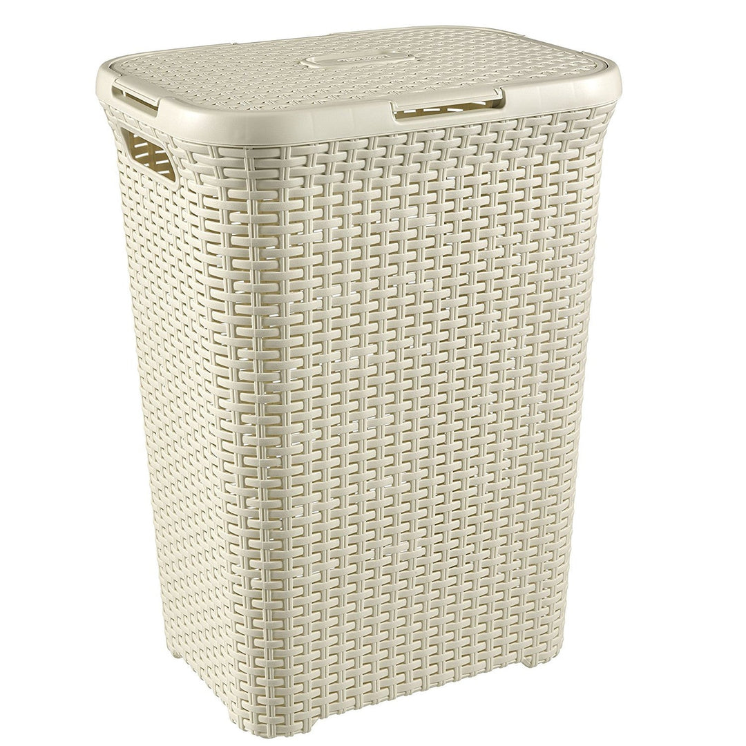 Košara za rublje Curver, prožetani dizajn, 60 L, krema, Natural Style