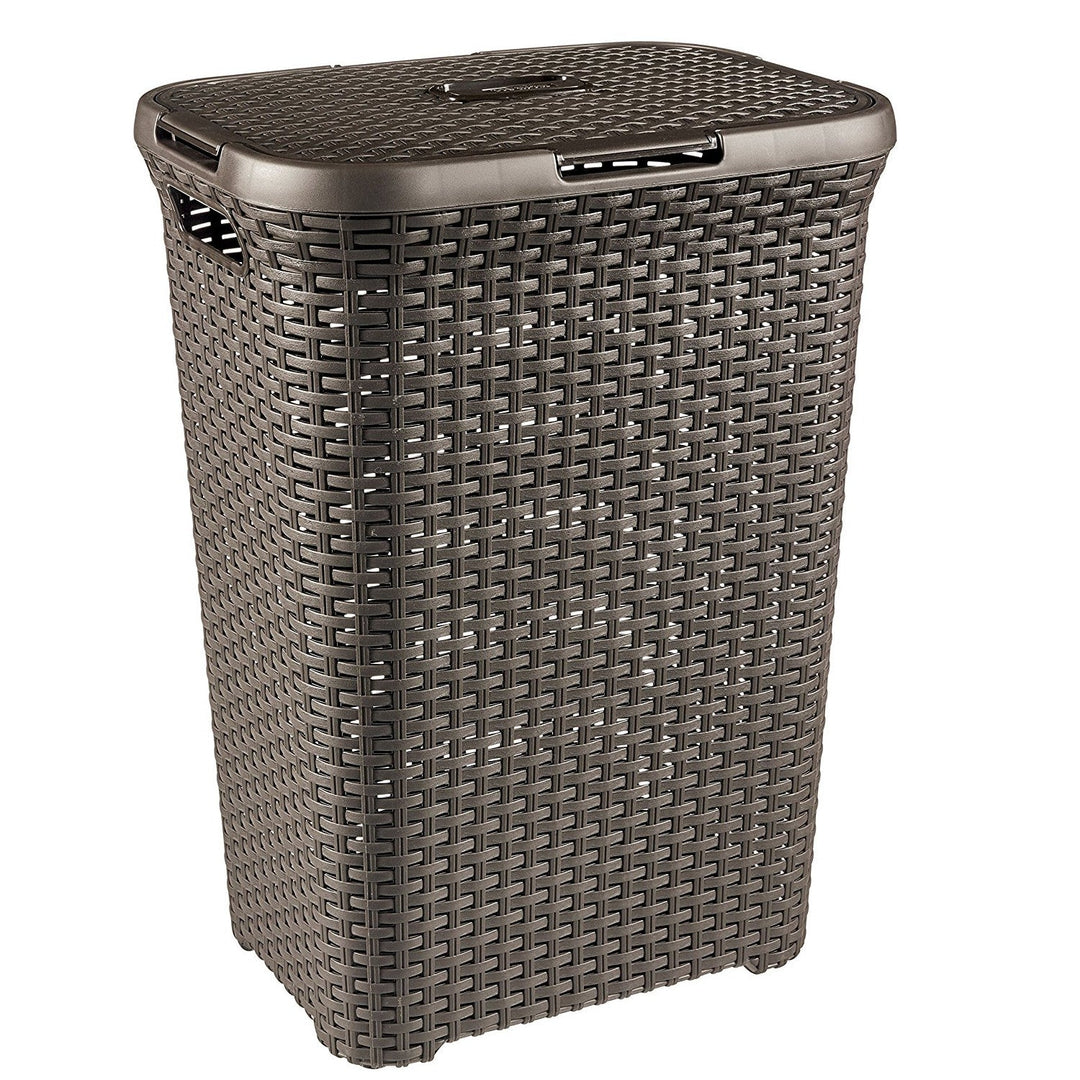 Košara za rublje Curver, prožetkasti dizajn, 60 l, tamno smeđa, Natural Style