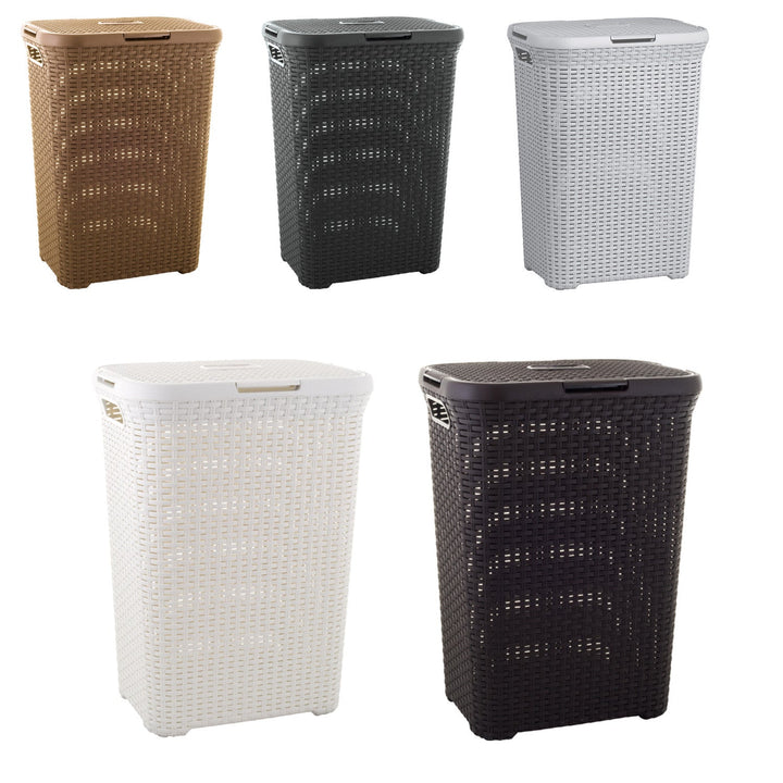 Košara za rublje Curver, prožetani dizajn, 60 l, svijetlosiva, Natural Style