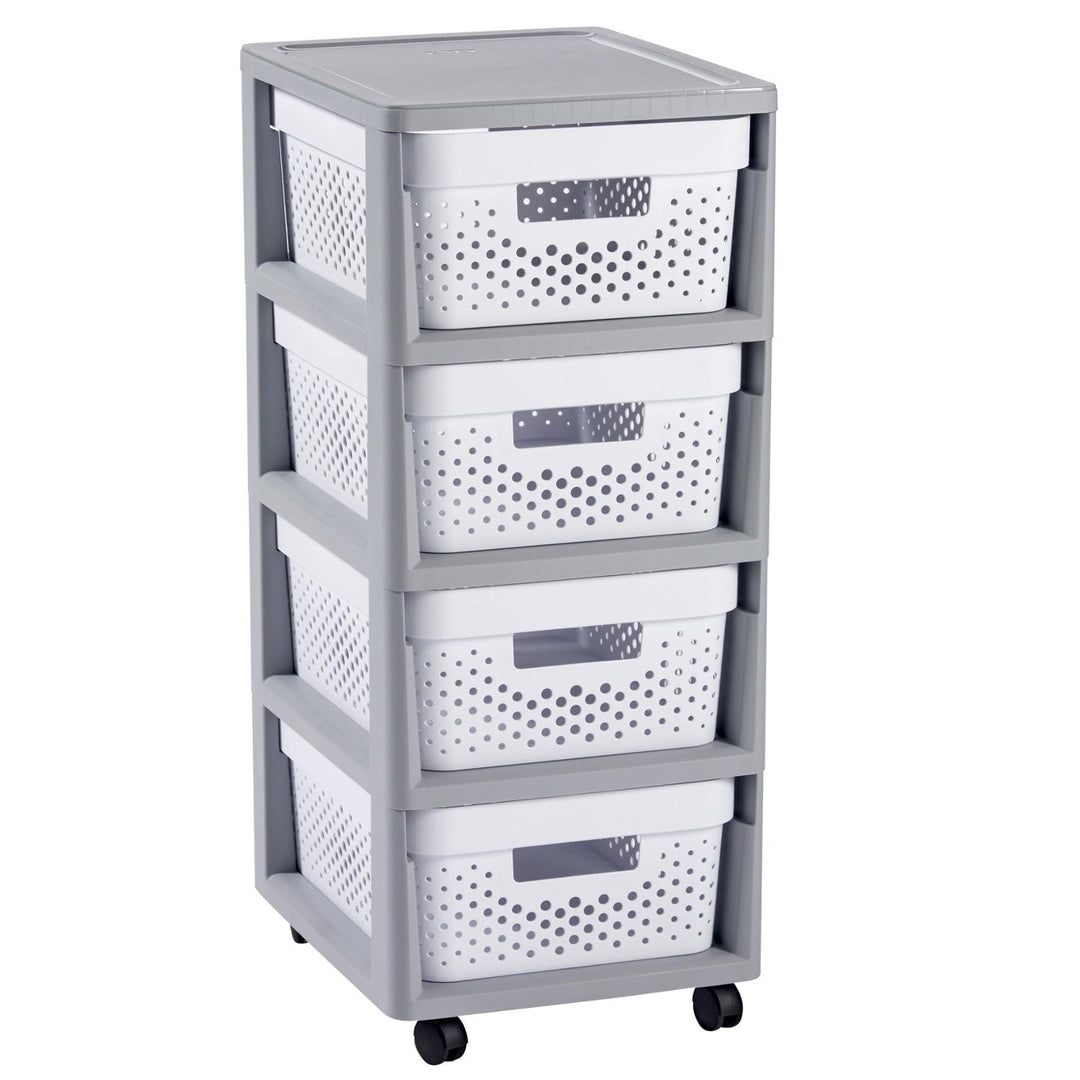 Curver otvorena polica s ladicama, 4 ladice, 11L, Infinity, bijela