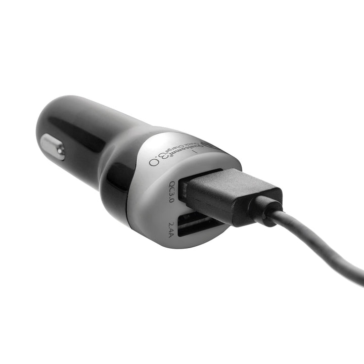 Punjač za automobil, max. 4,8 A, 2x USB, Maclean Energy MCE157, Qualcomm Quick Charge QC 3.0, plus kabel od 1,5 m, srebrena