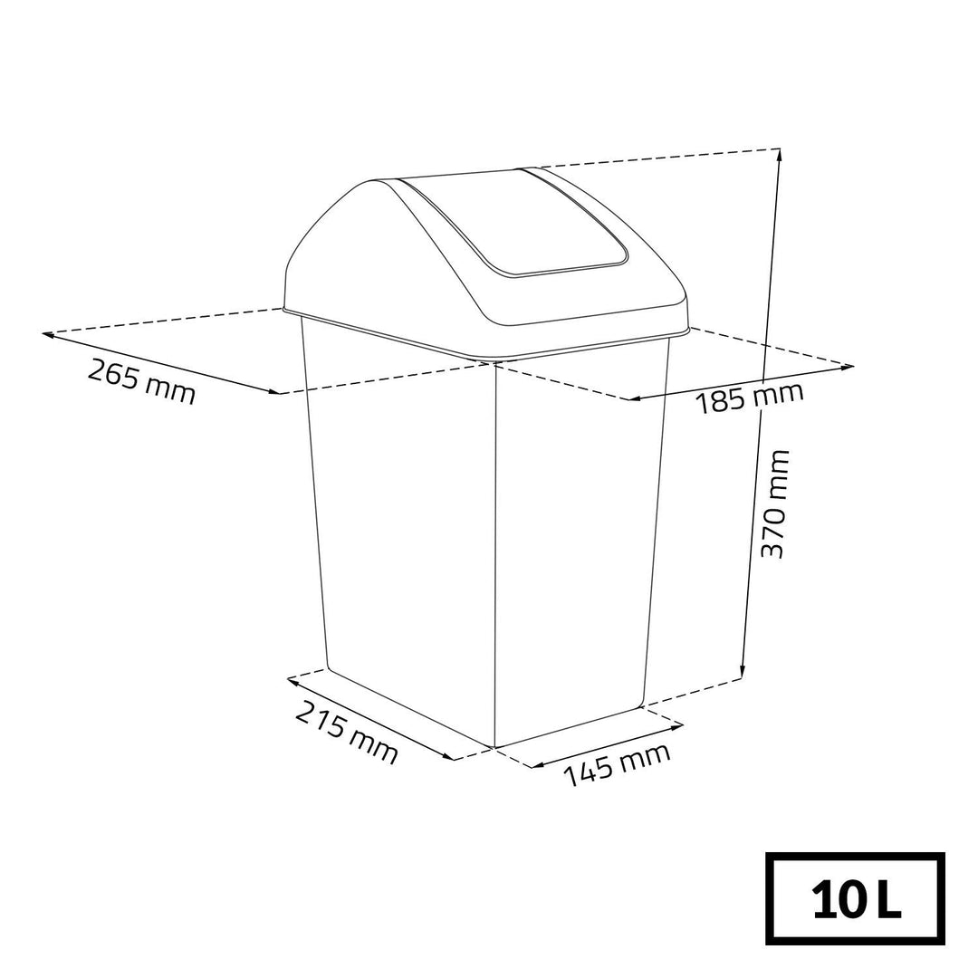 Coș de gunoi BranQ cu capac rabatabil din plastic gri/violet