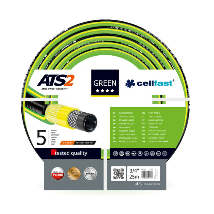 Furtun de grădină Cellfast ATS2 3/4 " 25m furtun de grădină verde, 5 straturi