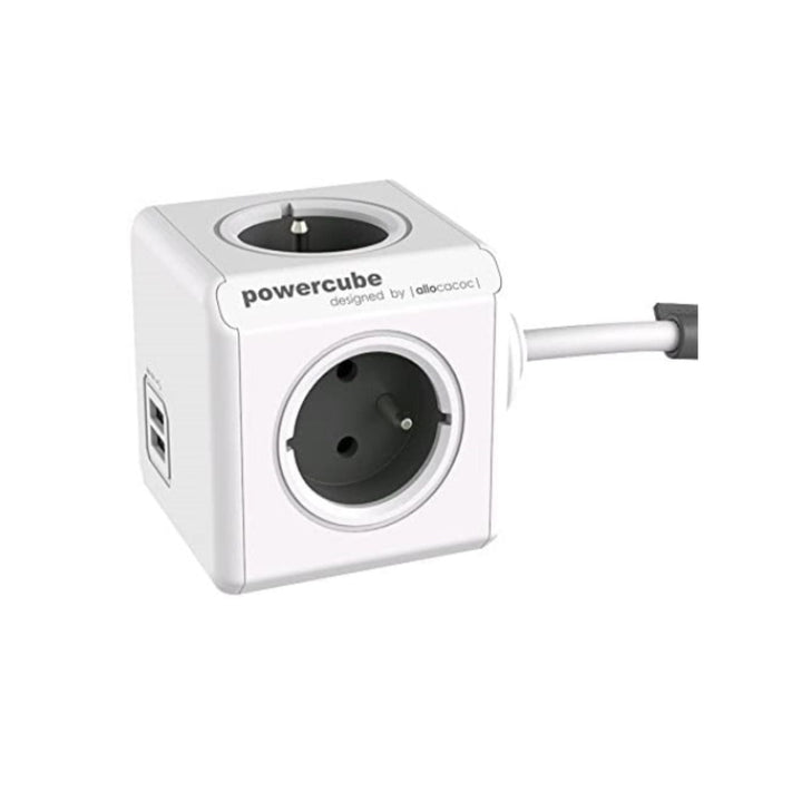 Cablu prelungitor USB PowerCube extins 3m gri 4 prize + 2x USB