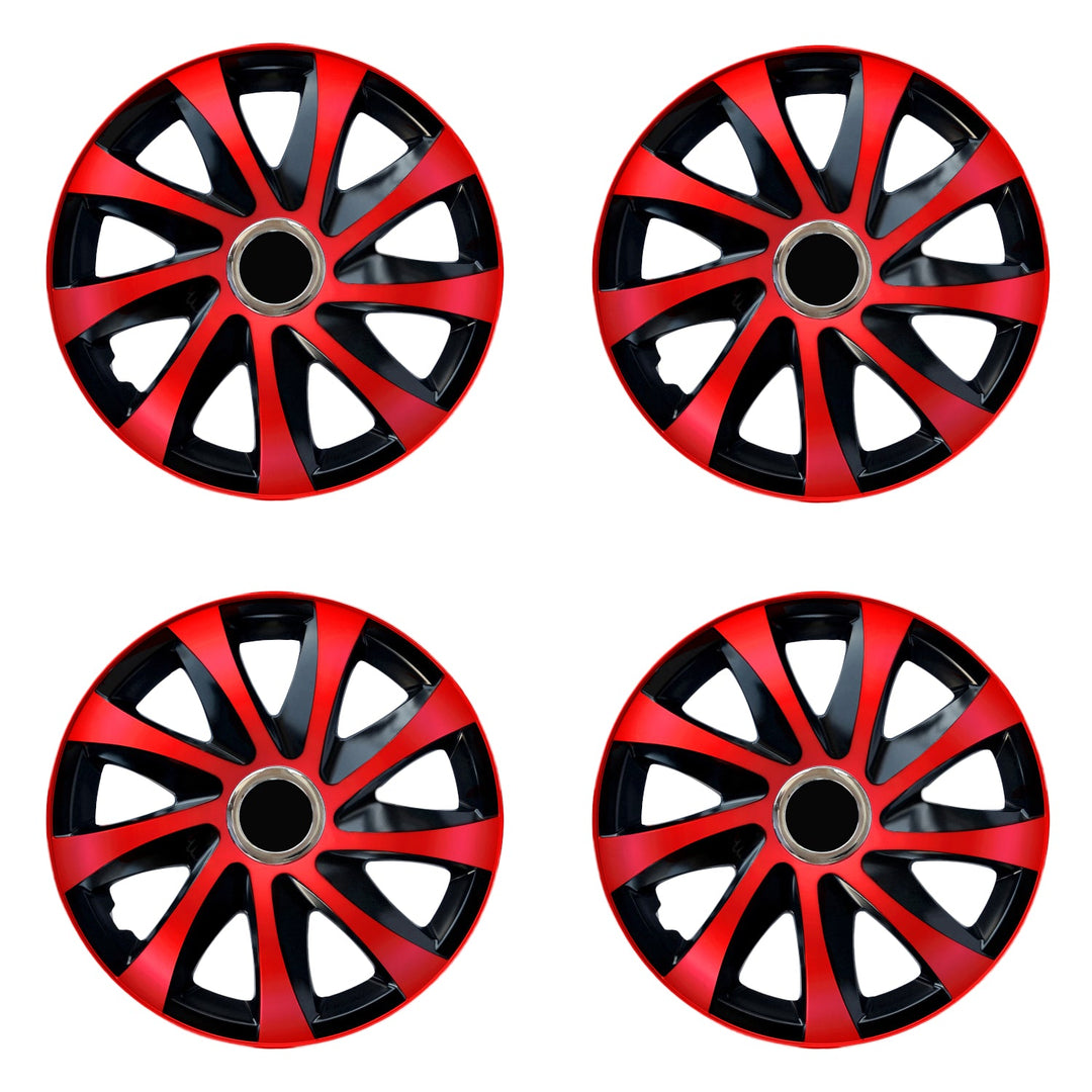 Univerzalne navlake za felge 15" NRM DRIFT Extra crveno/crne, 4 komada