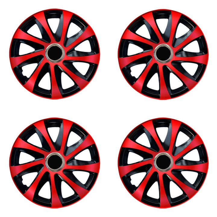 Univerzalne navlake za felge 15" NRM DRIFT Extra crveno/crne, 4 komada