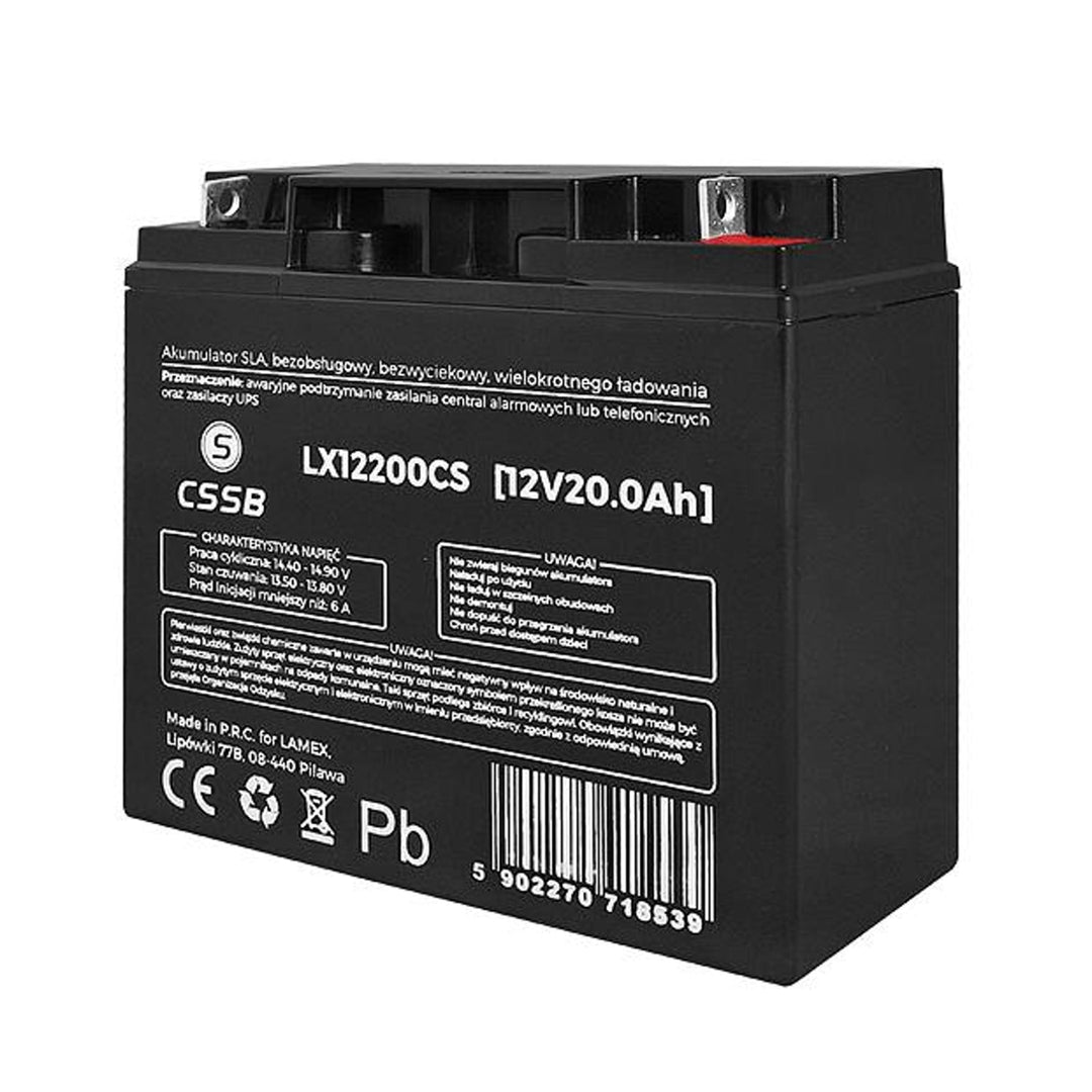 LX12200 12V 20Ah gel baterija Dimenzije: 74 x 164 x 178 mm