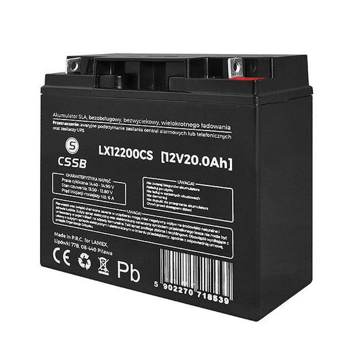 LX12200 12V 20Ah gel baterija Dimenzije: 74 x 164 x 178 mm