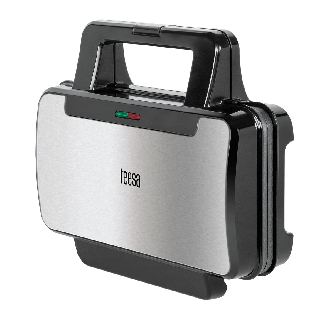 Teesa TSA3225 1000W Double Waffle Maker 1000W Teflon Coating Non Stick 2 Waffles Capac din oțel inoxidabil