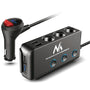 Rasplitnik utičnica za upaljač u automobilu, voltmetar, 3 utičnice za upaljač, 1x Quick Charge 3.0, 3x USB 6,8 A, 1x Power Delivery 18 W, Maclean MCE218, Max 120 W