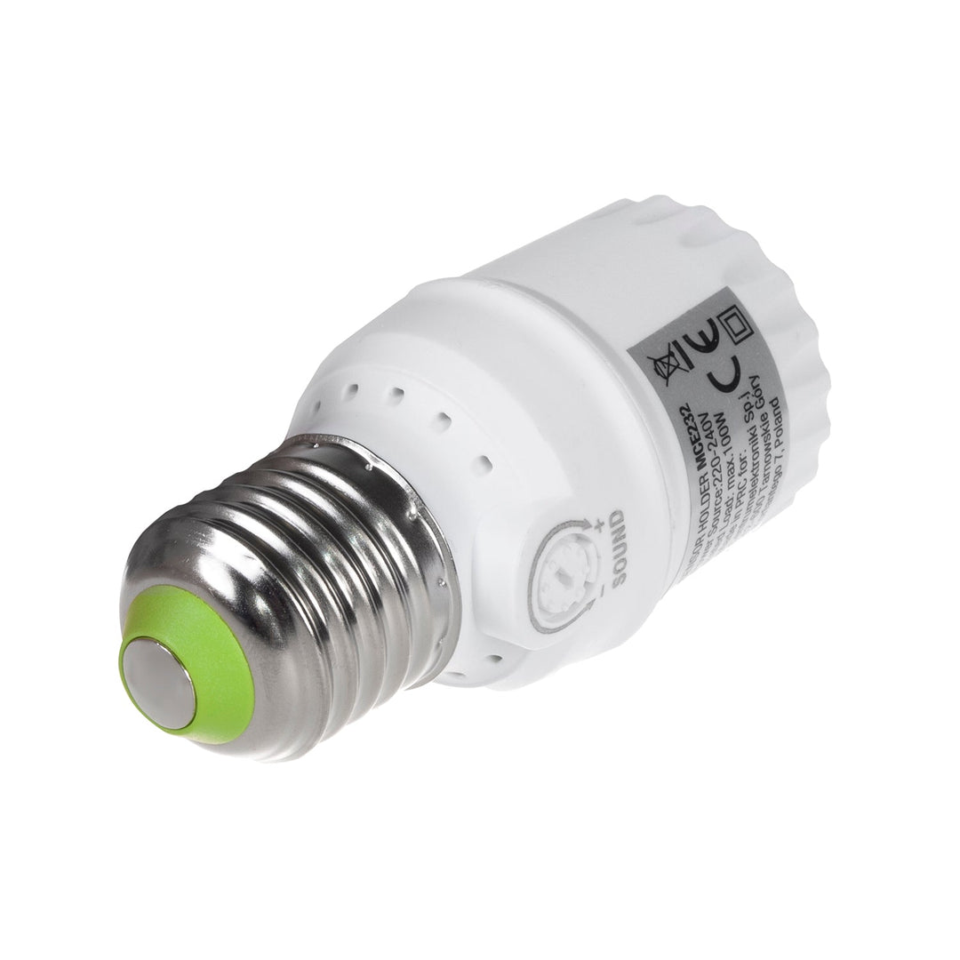 Maclean držač žarulje sa senzorom zvuka, E27 sa senzorom zvuka, max. 100 W, raspon 30 dB - 90 dB, MCE232