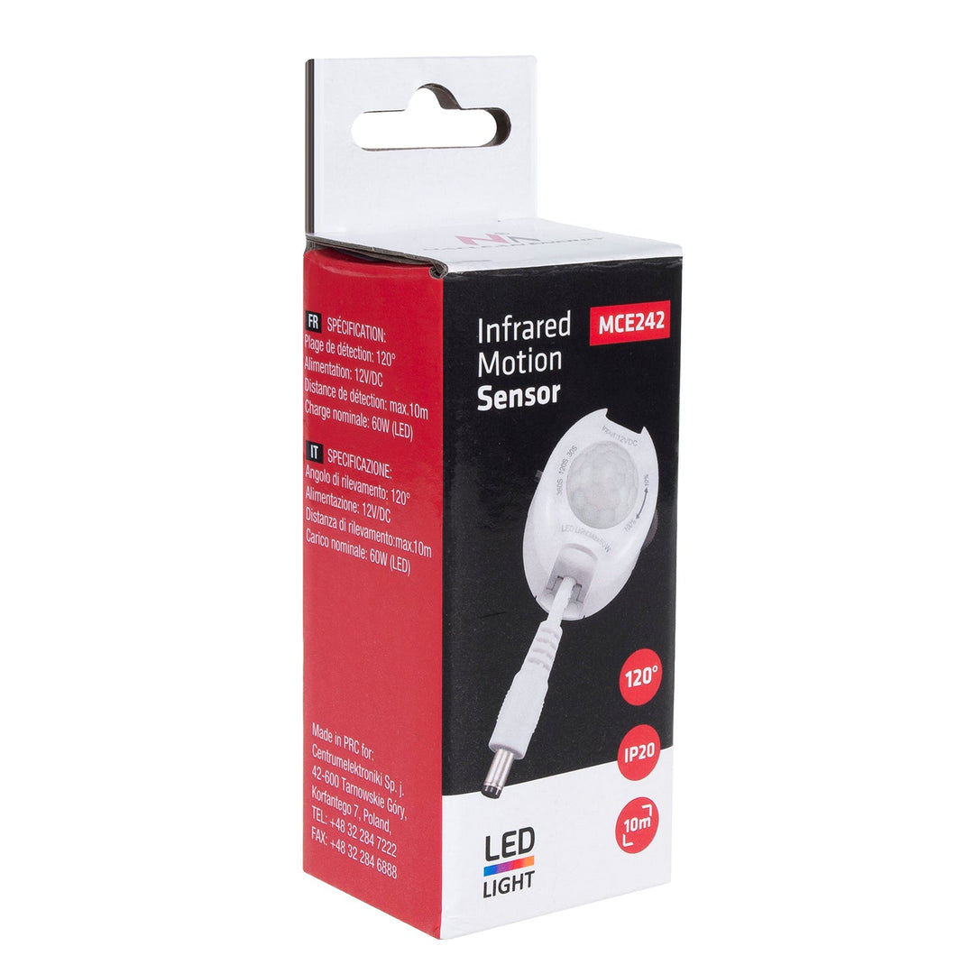 Infracrveni senzor pokreta s LED diodama, 12 V, max. 60 W, MCE242, Maclean Energy, za LED trake