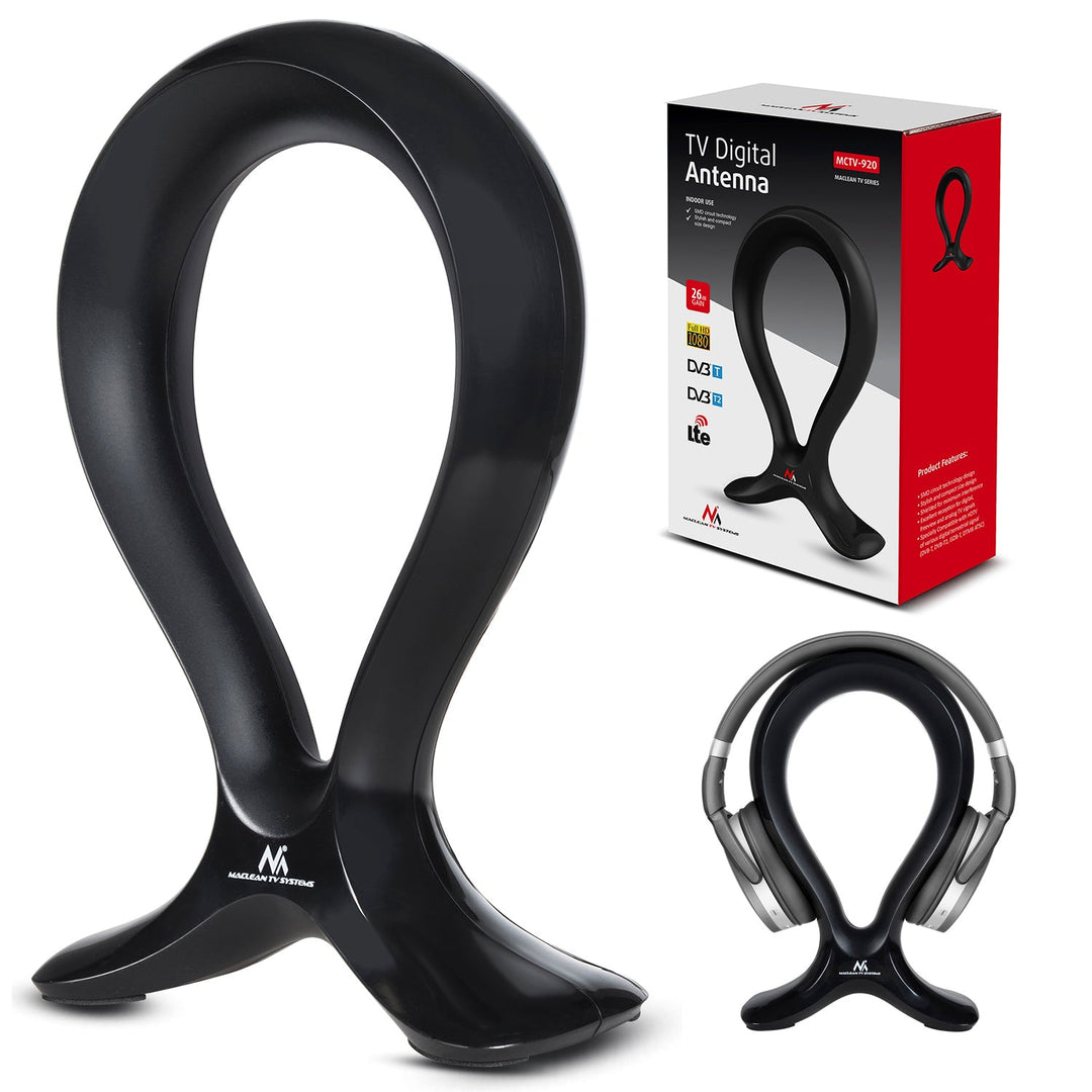 Ugrađena 2-u-1 televizijska antena + držač za slušalice HDTV DVB-T/T2 HEVC LTE 100 dBμV